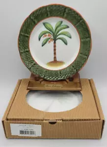 Email de Limoges Set of 4 Handcrafted Dessert Plates. Palm Trees. New! - Picture 1 of 10