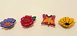 Vintage Flower and Butterfly Resin Button Covers New Never Used - Picture 1 of 10