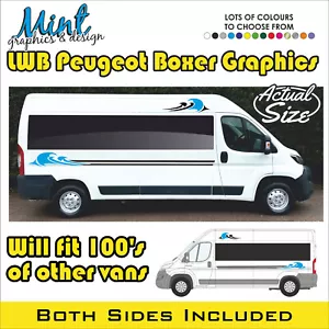 L3 PEUGEOT BOXER L2 XLWB LWB MOTORHOME CAMPER VAN STRIPES GRAPHICS DECALS 052 - Picture 1 of 4