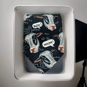 Addictions Cows Necktie Tie Novelty Moo! Moo Who? Moo You! Farm - Picture 1 of 7