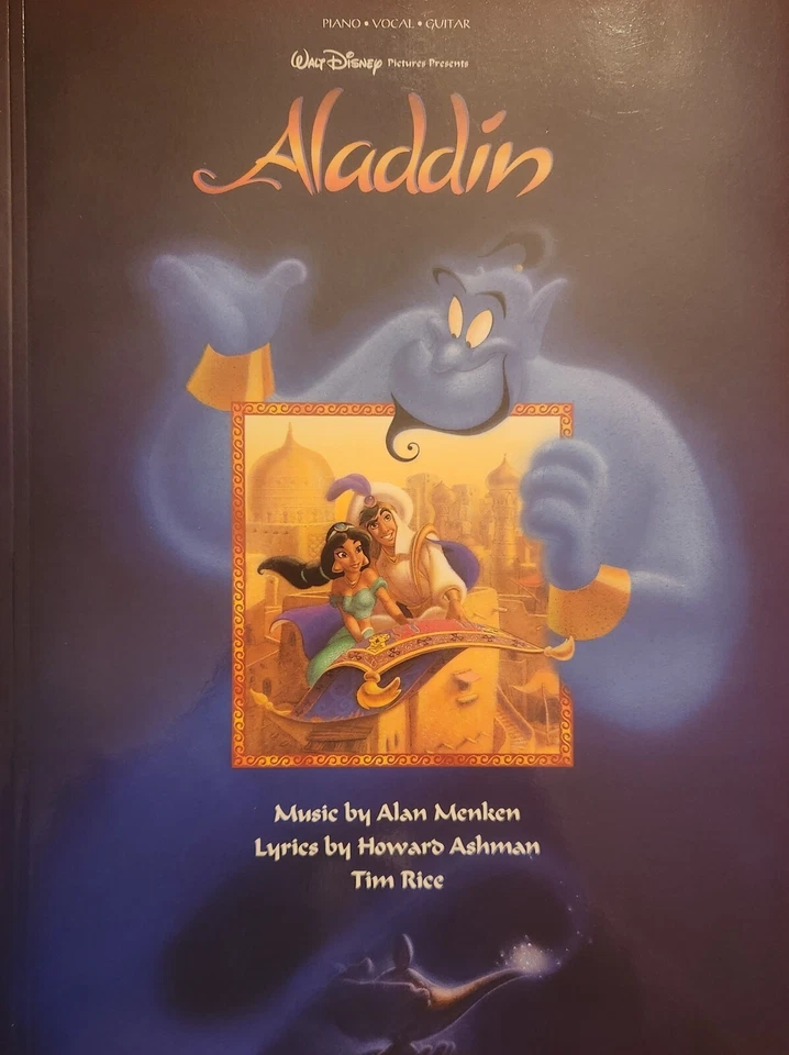 Disney Aladdin Sheet Music Piano Vocal Guitar Songbook 62 PP 1992