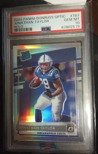2020 Donruss Optic "JONATHAN TAYLOR" Silver Holo Prizm #167 RC PSA 10 GEM MINT - Picture 1 of 4