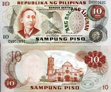 Philippines 10 Piso Banknote World Paper Money Xf Currency Pick p154 1973 Bill
