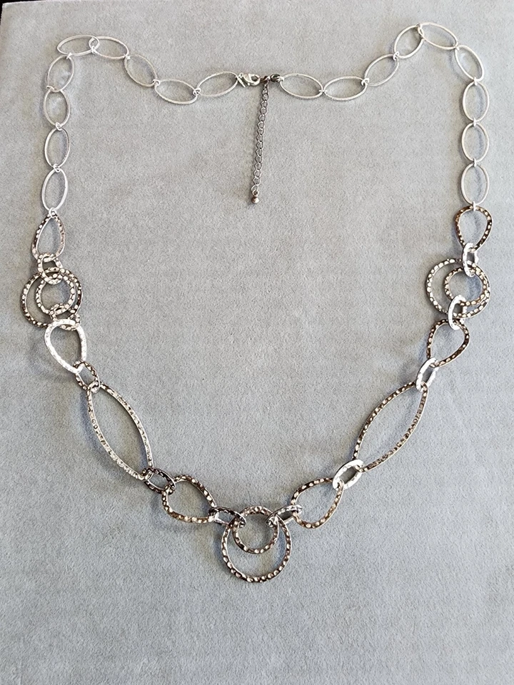 Collar lazo placa de plata martillada retorcida firmado en caja original 37" ¡ENVÍO GRATUITO! Foto 1 de 4