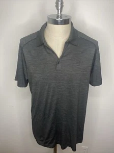 Lululemon Shirt Mens Large Polo Short Sleeve Performance Stretch Charcoal Grey - Picture 1 of 8