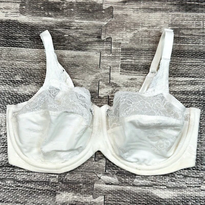 Lilyette Minimizer Bra 34DD White Smoothing Lace Underwire Adjustable 0433 - Image 1 of 4
