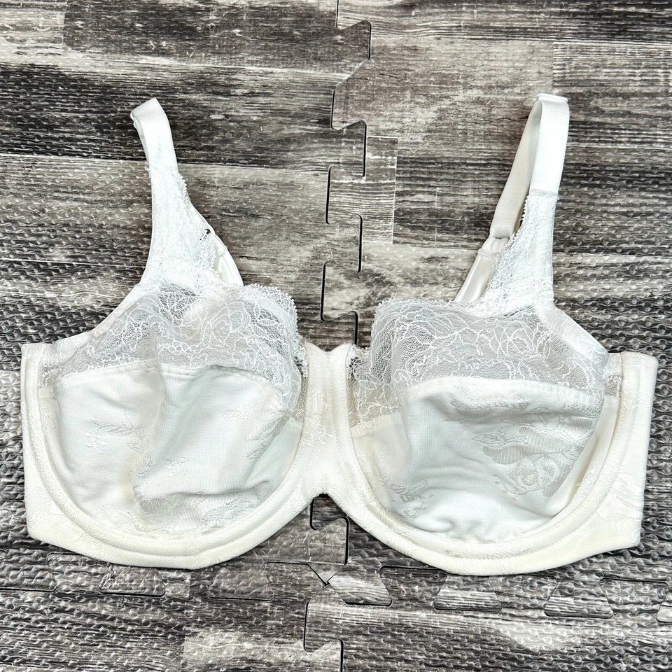 Lilyette Minimizer Bra 34DD White Smoothing Lace Underwire Adjustable 0433 - Image 1 of 4