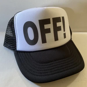 Vintage OFF! Hat Music Trucker Hat snapback Black Cap Red Hot Chili Peppers Hat - Picture 1 of 3