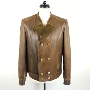 Meindl Hirschleder-Jacke Herren Gr. 50 Braun Grün Leder Trachtenjacke Sämisch - Bild 1 von 11