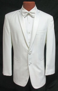 Boys 3 White After Six Tuxedo Jacket Satin Lapels Formal Wedding Ring Bearer - Picture 1 of 4