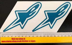 2x Petrol Teal Green Alpine Star Stickers 135mm x 55mm Most Colours - Picture 1 of 4