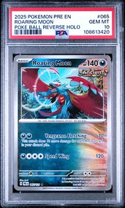 PSA 10 Roaring Moon 065/131 Master Ball Holo Prismatic Evolutions Pokemon Karte - Bild 1 von 2