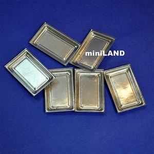 6 un. bandejas de metal en miniatura casa de muñecas escala 1:12 galletas cocina bandeja de panadería - Imagen 1 de 6