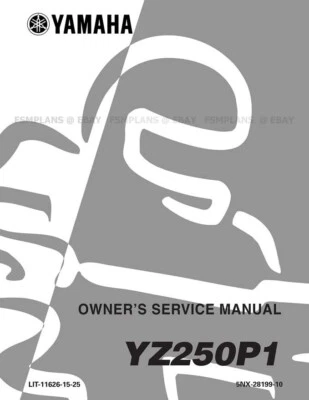 Yamaha YZ250 2002 2-Stroke Repair Workshop Service Manual LIT-11626-15-25 Foto 1 de 4