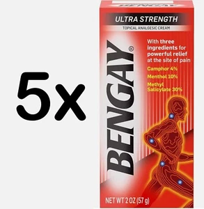 LOT of 5 Bengay Ultra Strength Topical Pain Relief Cream 2 oz - Picture 1 of 4