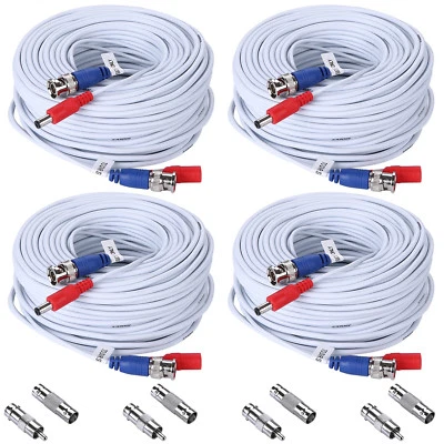 SANNCE 4x 100ft Video Power Cable BNC RCA Wire for Security Camera System XCL038 - Image 1 of 4