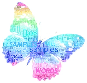 quadro word art regalo personalizzato ricordo farfalla arcobaleno mamma nan - Foto 1 di 1