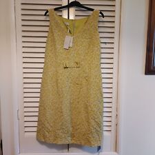 Minuet Petite Dress Size UK 14 Silk Mix Mustard Ochre Work Wedding Lined New