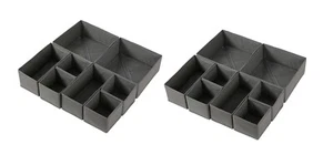 Gray Fabric Storage Boxes Closet Dresser Drawer Organizer Bins - 16 Pack 3 Sizes - Picture 1 of 10
