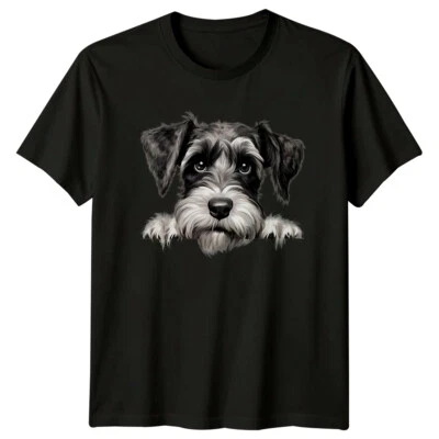 GOFASHIONDIRECT Cute Schnauzer Dog Portrait Pet Animal Breed Lover T-Shirt