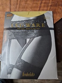 NIP VTG Fredericks of Hollywood Leg Ware, Lace Top  Suspender Stockings 