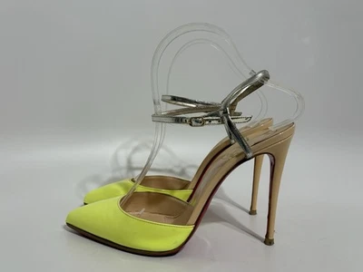 Christian Louboutin Rivierina 100 Neon Green Heels 38.5 - Image 1 of 4