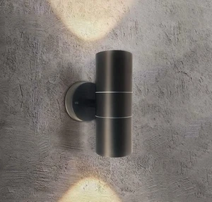 Applique da parete esterno GU10 doppio up down esterno IP44 acciaio inox - Foto 1 di 20