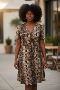 Worthington Kleid Python Print Faux Wickel XL - Bild 1 von 13