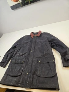 Salvatore Ferragamo Jacke Herren 54 Schwarz Leder Scheunenmantel Gesteppt Made Italy - Bild 1 von 18