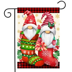 Briarwood Lane Stocking Gnomes Christmas Garden Flag - Picture 1 of 4