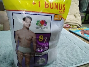 BRAND NEW NEVER OPENED. White Fruit Of The Loom Briefs. Size XL 40-42. Tag Free - Picture 1 of 4