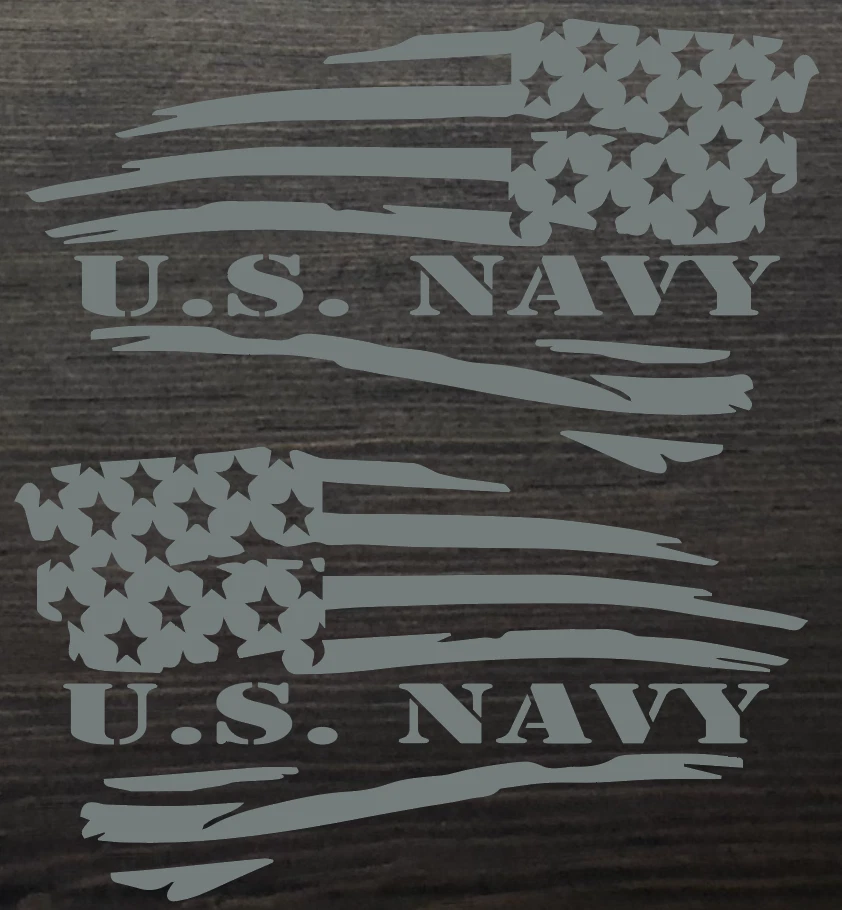 Par de calcomanías adhesivas de bandera de la Marina de los Estados Unidos estadounidenses envejecidas militares navales de Estados Unidos Foto 1 de 1