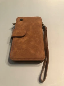 CornMi Phone Case/Wallet Faux Suede Card Holder With Strap - Picture 1 of 11
