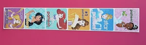ADESIVI: 6 adesivi Disney Princess Ariel Jasmine belle, 2,5" x 2,5" - Foto 1 di 1