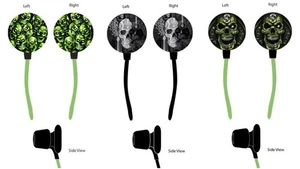 Lot of 3 Skull Ear Buds In-Ear Headphones Digitat Concepts 3.5mm Halloween Treat - Picture 1 of 10