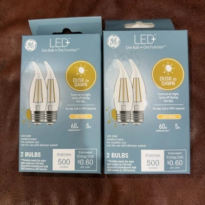 2 Pack Of 2 Dusk to Dawn LED Light Bulbs, Medium Base Outdoor Security Bulb... - Image 1 of 4