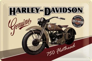 Harley Davidson 750 Flathead embossed steel sign 300mm x 200mm - Picture 1 of 1