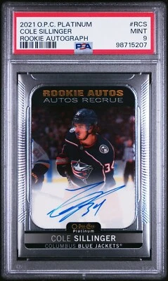2021 OPC O-PEE-CHEE PLATINUM RC ROOKIE AUTOGRAPH RCS COLE SILLINGER PSA 9 MINT! - Image 1 of 2
