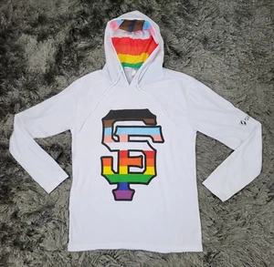 SF Giants LGBTQIA+ Shirt Medium weiß Langarm Kapuze Baseball Pullover Logo - Bild 1 von 16