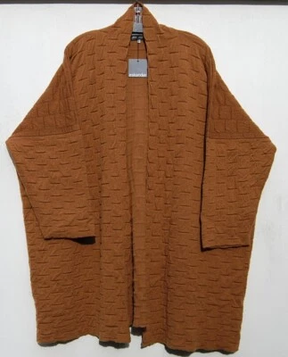 Новый с Ярлыками Eskandar VICUNA (темный верблюд) кашемир выстеганные квадраты 38» длинный кардиган O/S - Изображение 1 из 4