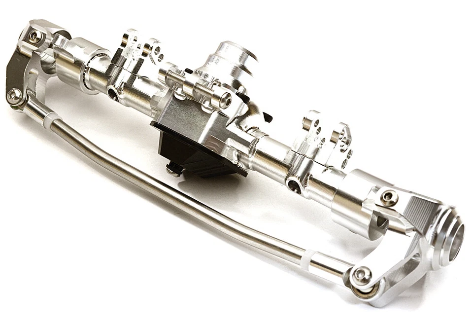 Integy Aluminum Complete Front Axle Housing Assembly: SCX10 II C27152SILVERBLACK - Image 1 of 1