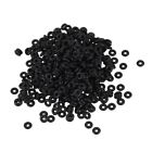 4X(500 Black Rubber Stopper Rings/ Silicone Beads Fit European Clip Beads S4B8)