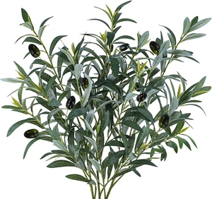 3 Pcs 23.6" Tall Artificial Olive Branches with 261 Leaves Lifelike Faux Eucalyp - Picture 1 of 9