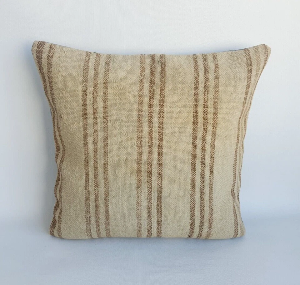 Kilim Pillow Cover, 20x20 in Decorative Sofa Cushion, Handmade Boho Pillow - Image 1 of 4