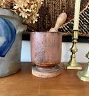 c1880s Antique Treen Wooden Mortar and Pestle in Lavender Paint