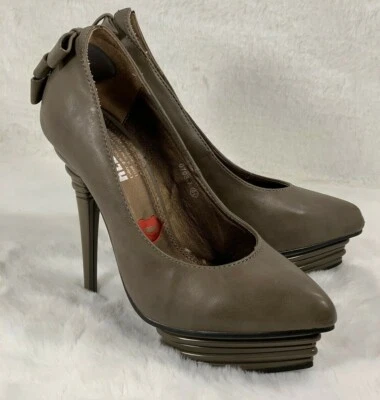 Red Kiss Diva- AO Women's Pumps Shoes Platform Bow Heels Size 6.5 Brown  - Image 1 of 4