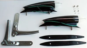 Chevy 1937 38 39 Art Deco Fender Lights Pair w BRACKETS 12 Volt - Picture 1 of 6