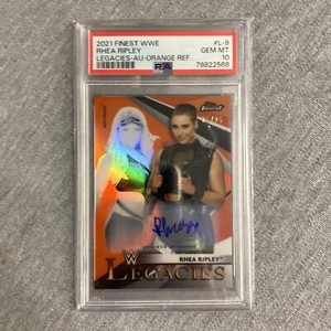 2021 Topps WWE Finest Rhea Ripley Legacies Orange Refractor /25 PSA 10 GEM MT