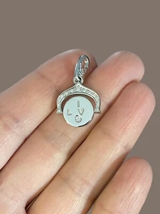 Adorable Cartier 18K White Gold Diamond I Love You Pendant Spindle Charm - Picture 1 of 5