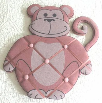 MONKEY Padded Wall Memory Memo BOARD Photo Note Decor 17x15 Jungle - Image 1 of 2